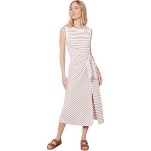Evereve Aster Tank Midi Ribbed Sweater Dress Striped Wrap Style Medium